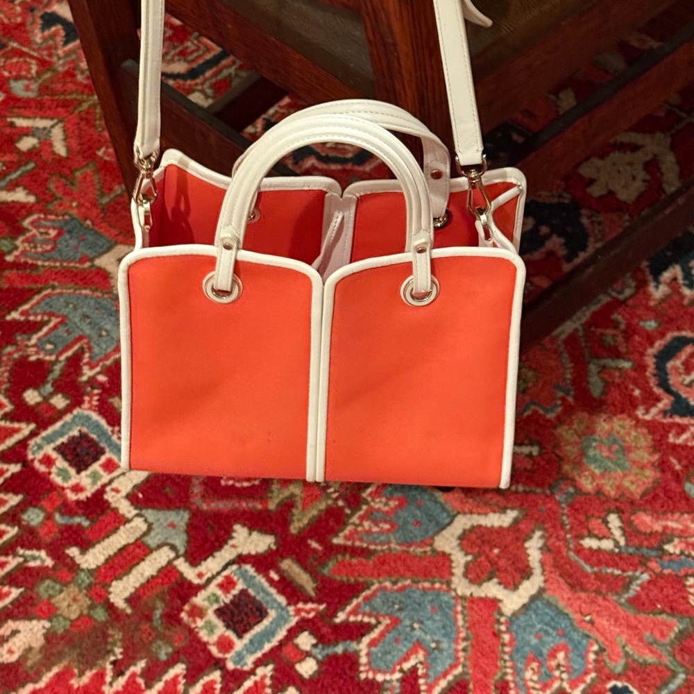 Kate Spade Bold Orange and White Shoulder Bag